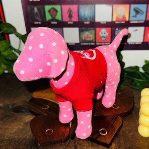 PINK VS Victoria’s Secret Pink Polka Dot Peace and Love Shirt Dog Plush